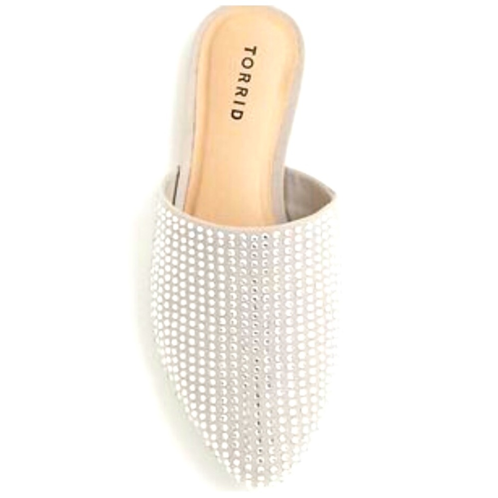 Torrid Point Toe Rhinestone Flats Slides 8.5 - Picture 1 of 2